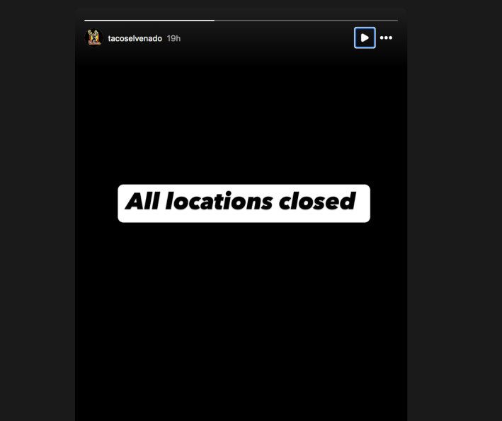 Tacos el venado social media screenshot.