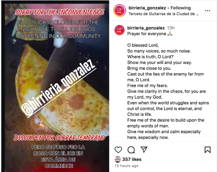 birrieria gonzalaez social media screenshot.