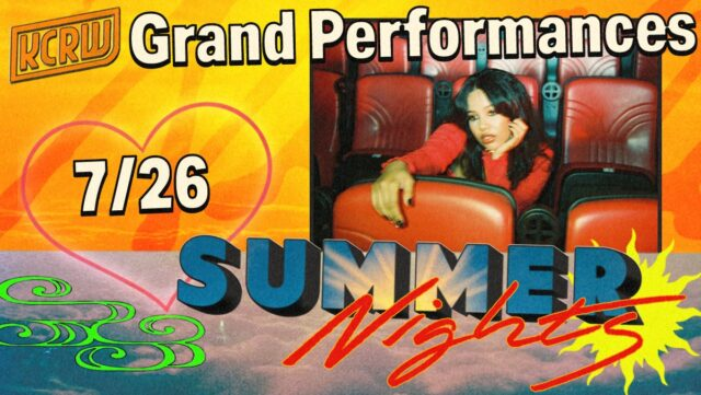 A poster for an upcoming show with a photo of Baby Rose in theater seats, her hand over the chair in front of her