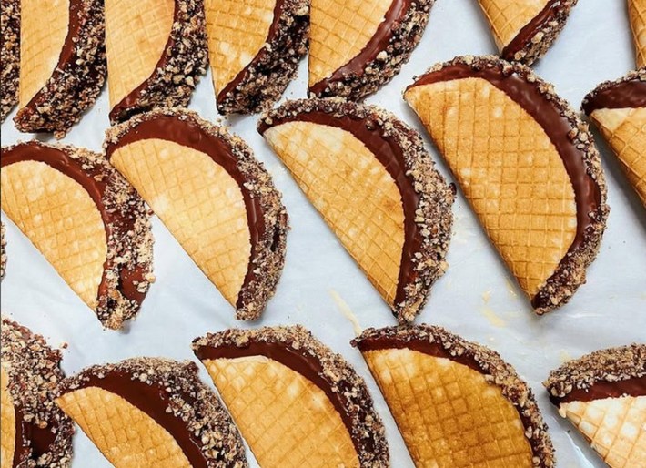 A whole bunch of choco tacos made by Sad Girl Creamery. Photo via Sad Girl Creamery.