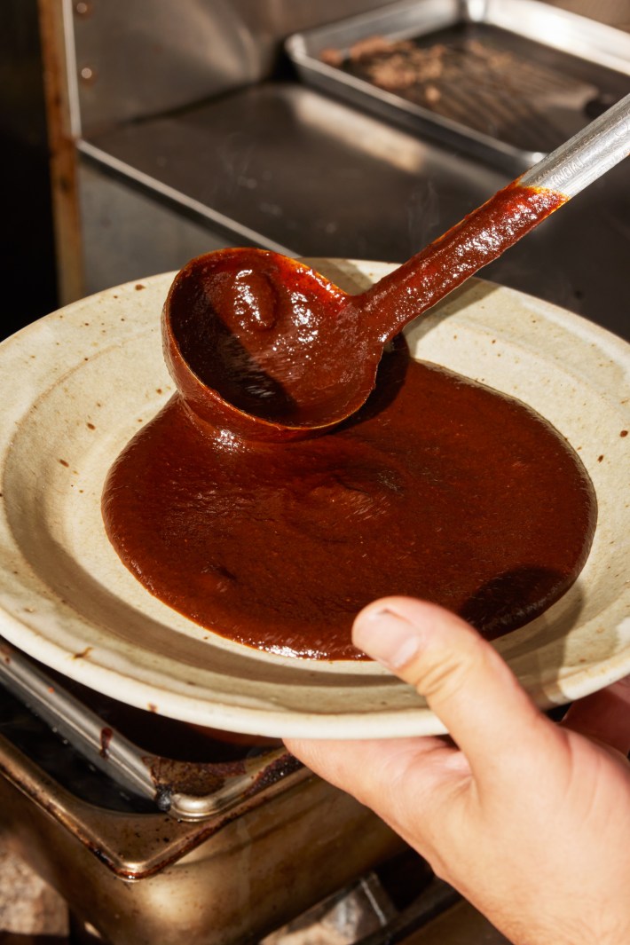 Date mole that accompanies the duck confit taco at A Tí.