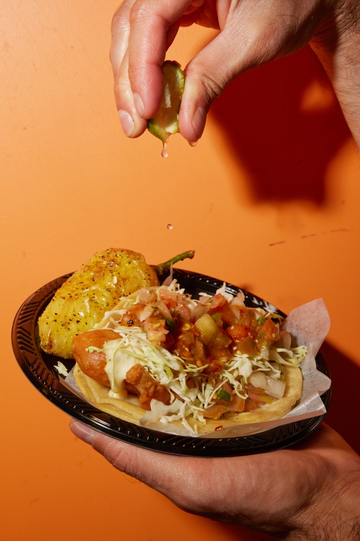 Fish tacos at Taco Nazo, which has locations across Los Angeles