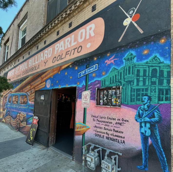 First Street Pool Hall's exterior. Photo via @firststreetpoolhall/Instagram.