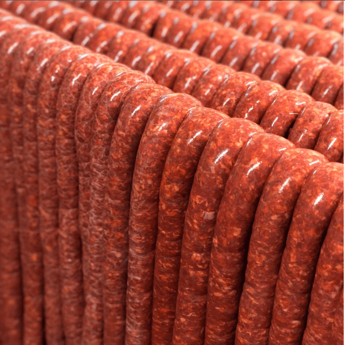 rows of chorizo.