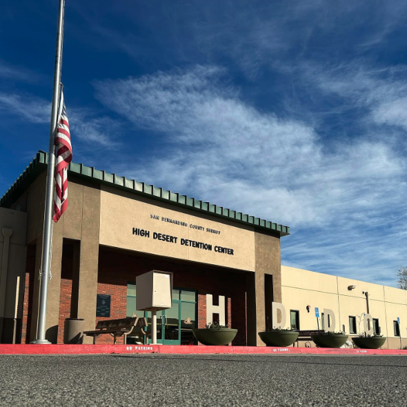 Photo of Adelanto's High Desert Detention Facility.