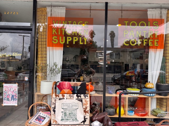 Outside Newlin House in Whittier.