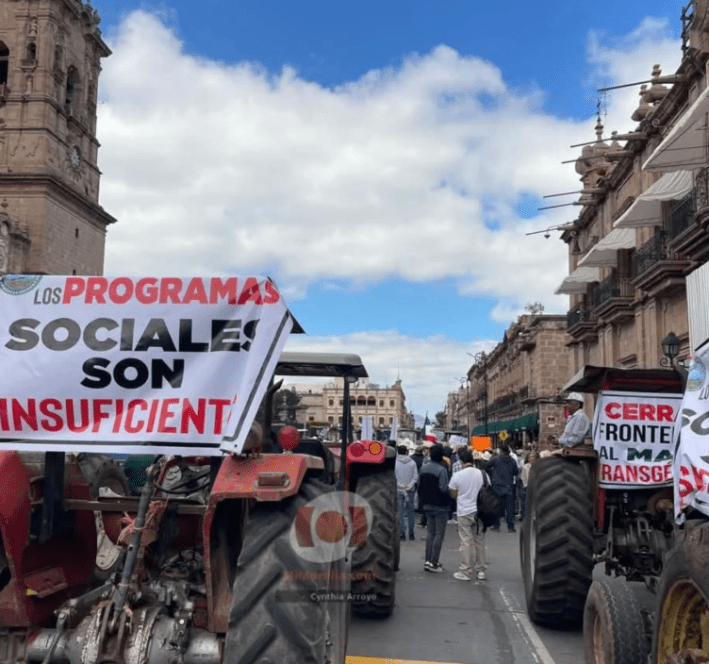 Farmers striking in Morelia, Michoacán.