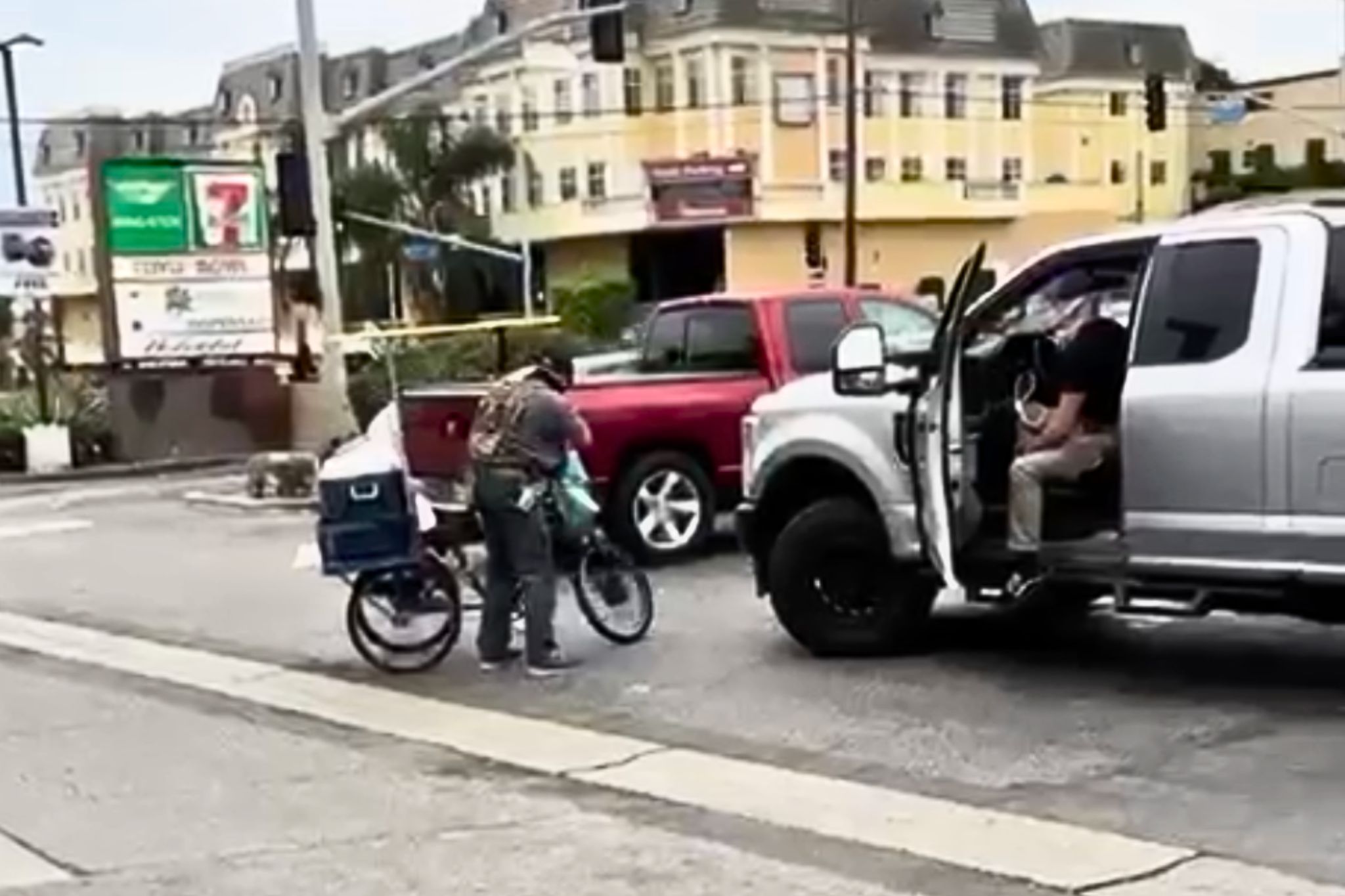A man is selling tamales as he is stopped by an ICE agent.