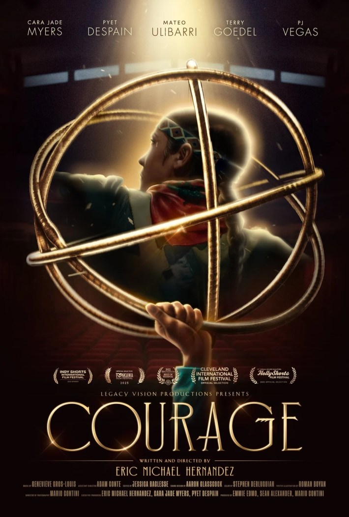 a movie poster showing a hoop dancer