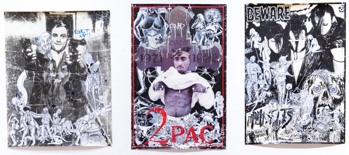 A line of art pieces