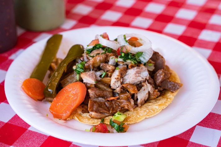 carnitas taco with pickled veggies