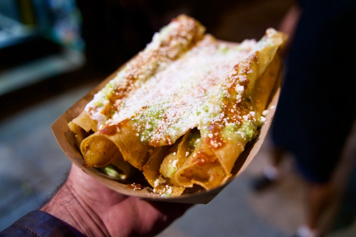 potato taco on a tray