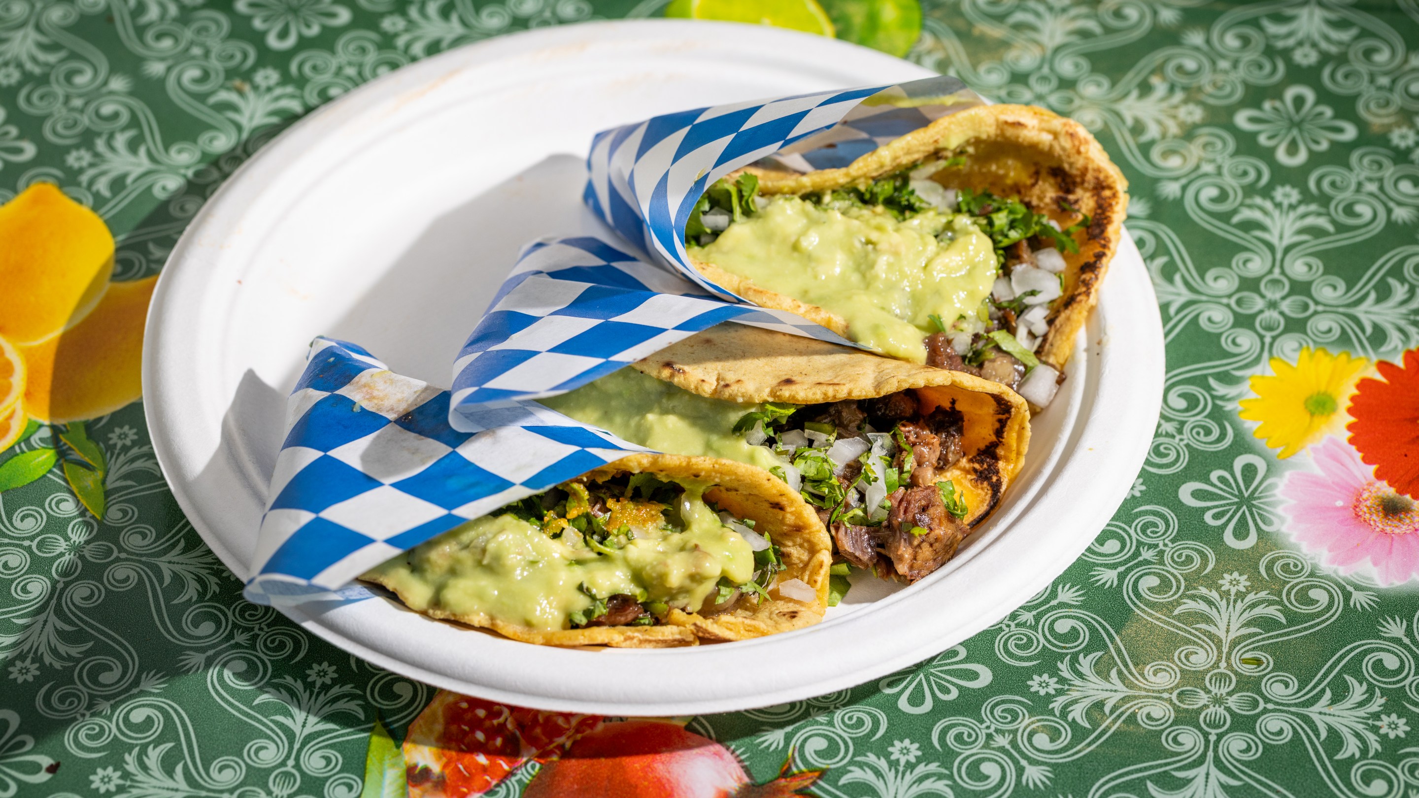 a plate of tacos