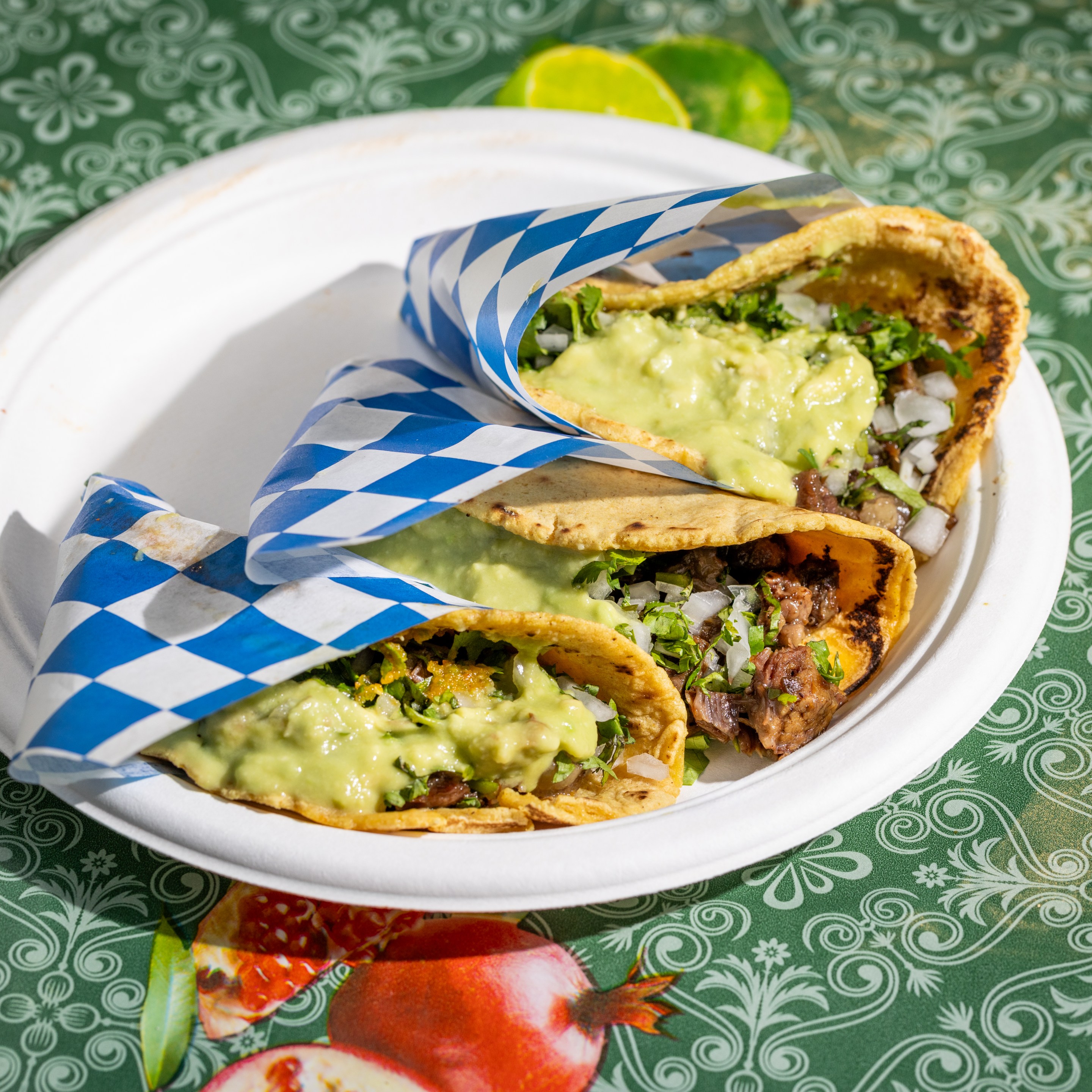 a plate of tacos