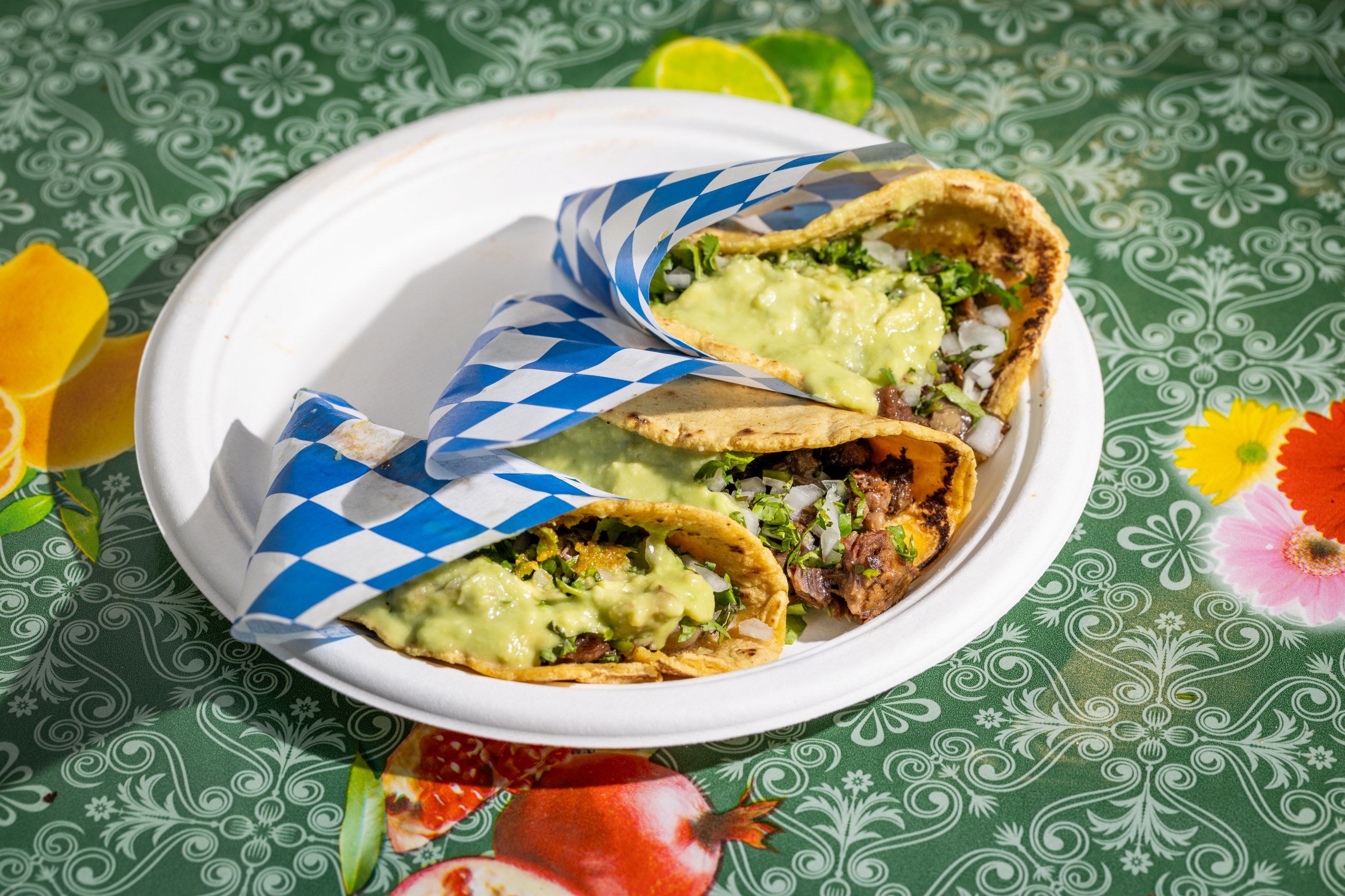 a plate of tacos