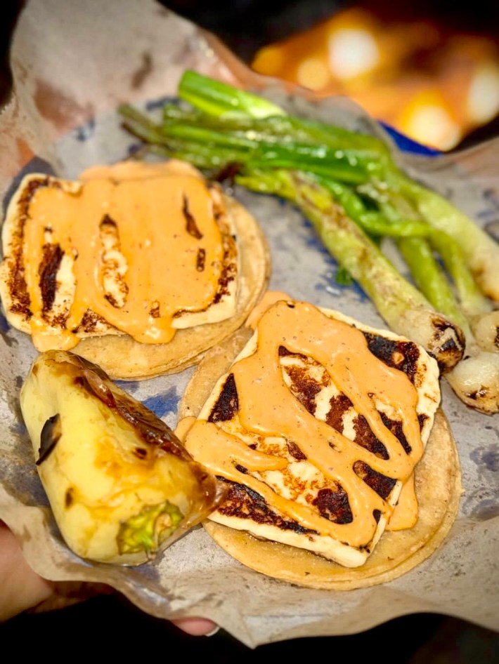 a grilled panela taco