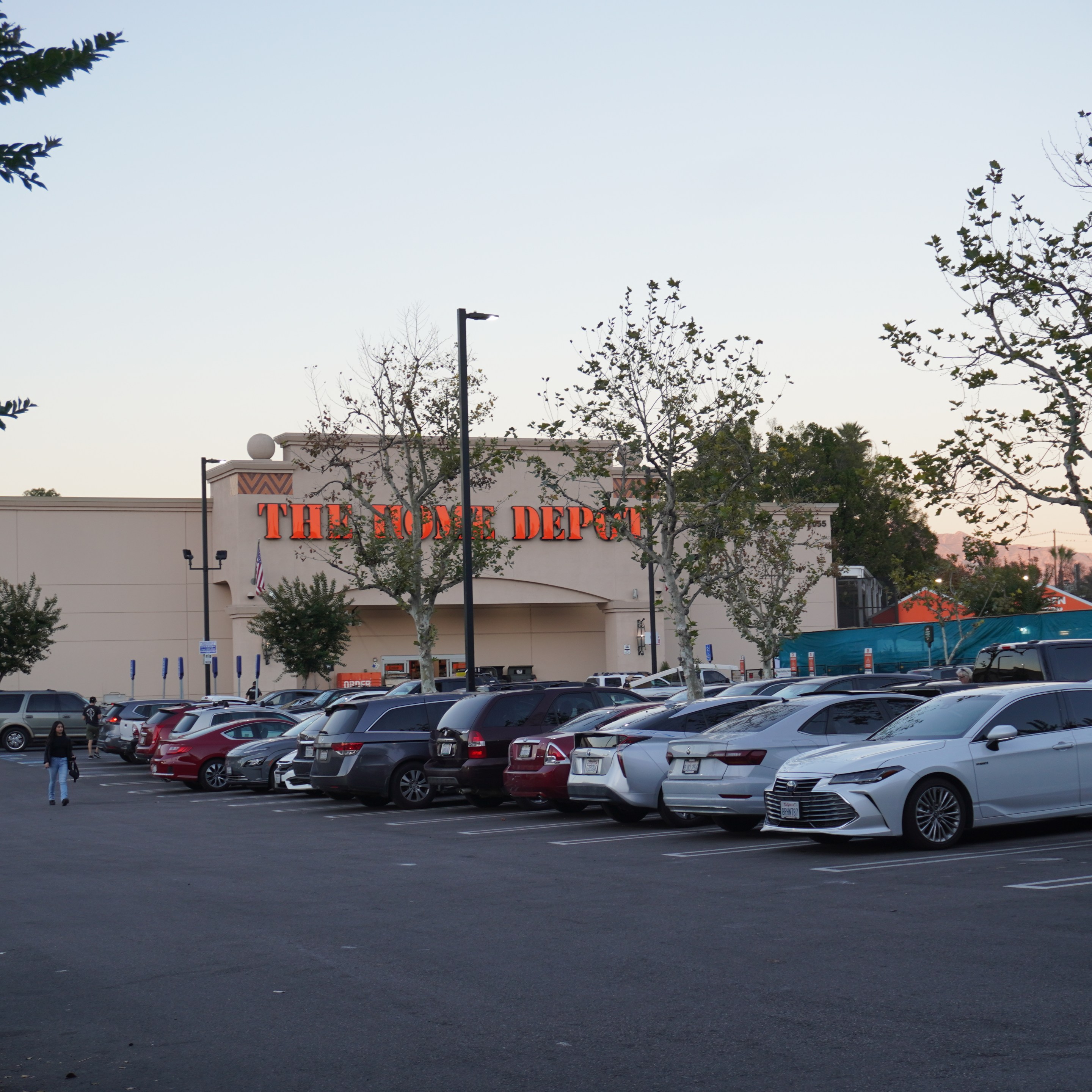 A Home Depot parking lot
