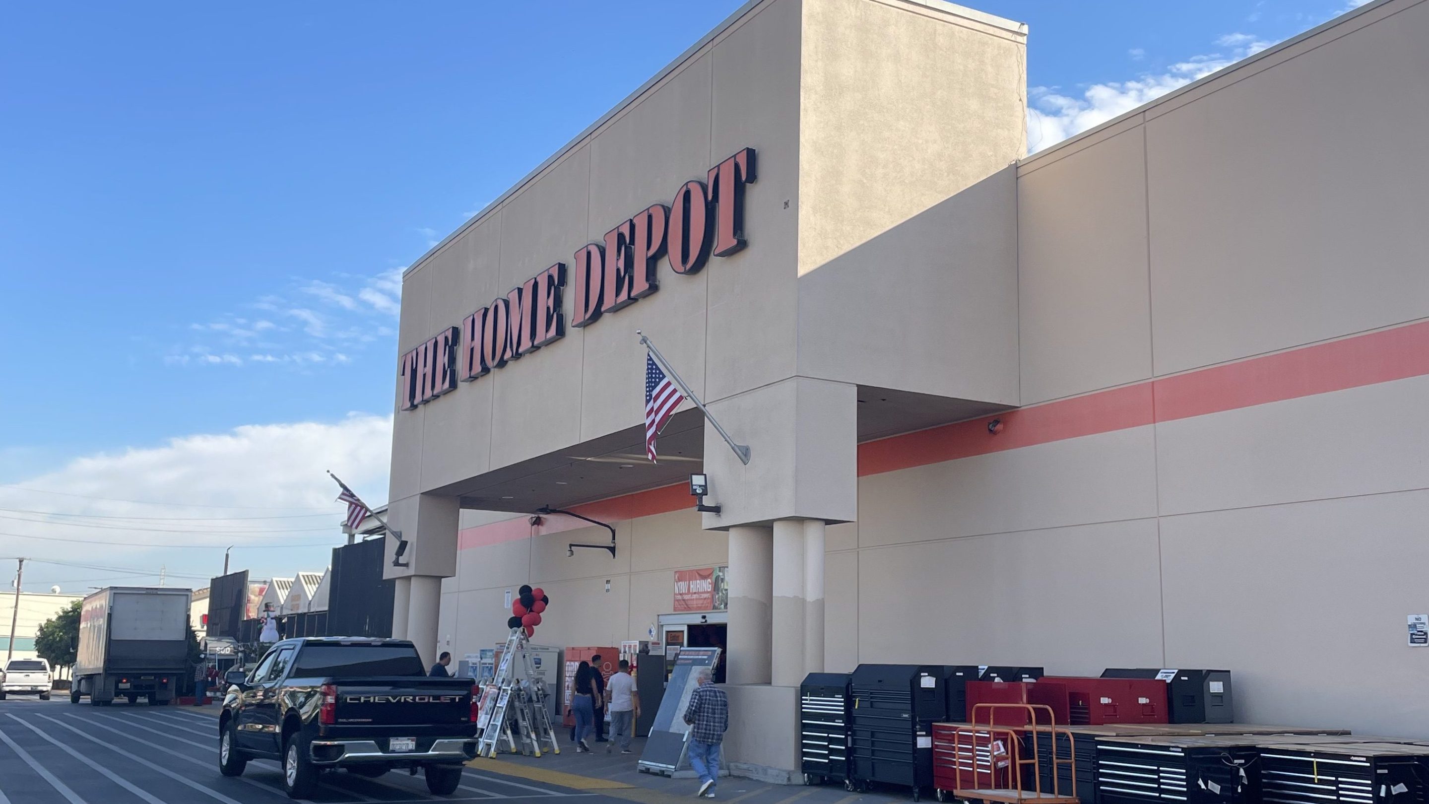 the exterior of a Home Depot building