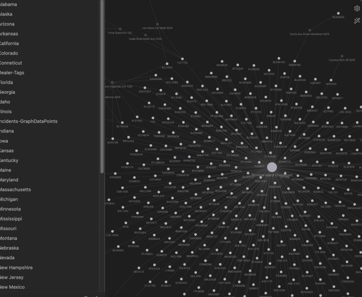 a screencap of a license plate tracker website showing