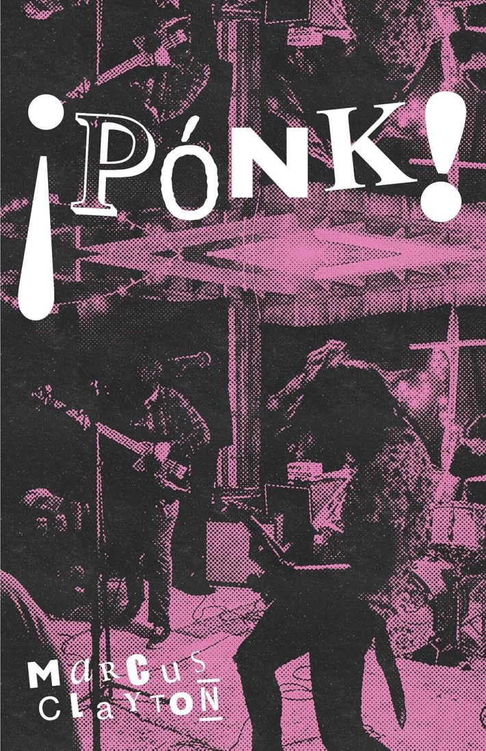 a pink book cover showing a punk band playing