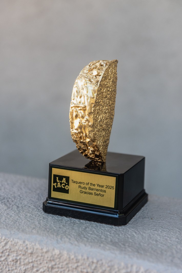 The "Taquero of the. Year" trophy. Photo by Erwin Recinos for L.A. TACO.