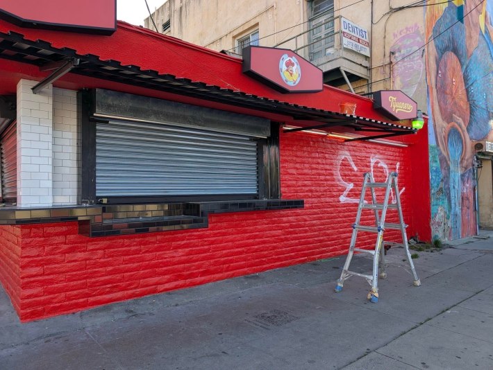 a ladder outside a building
