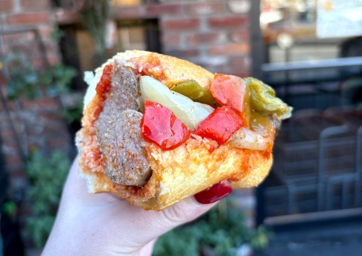 a sausage sub from Claro's