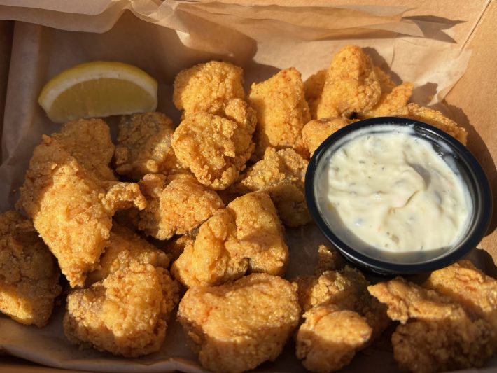 catfish nuggets with tartar sauce