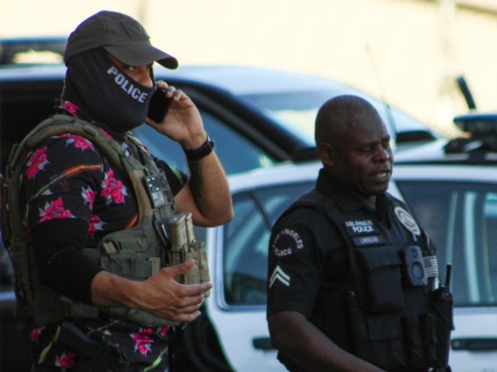 an ICE agent and police officer