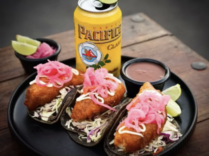 three fish tacos