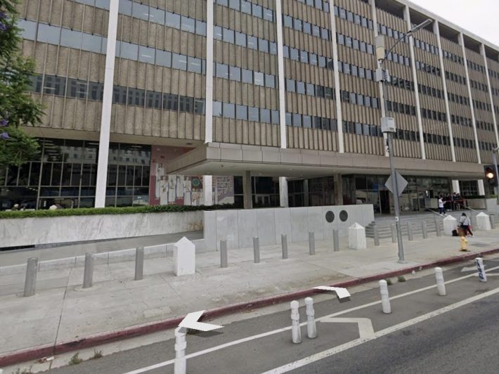 the exterior of a building on a city street