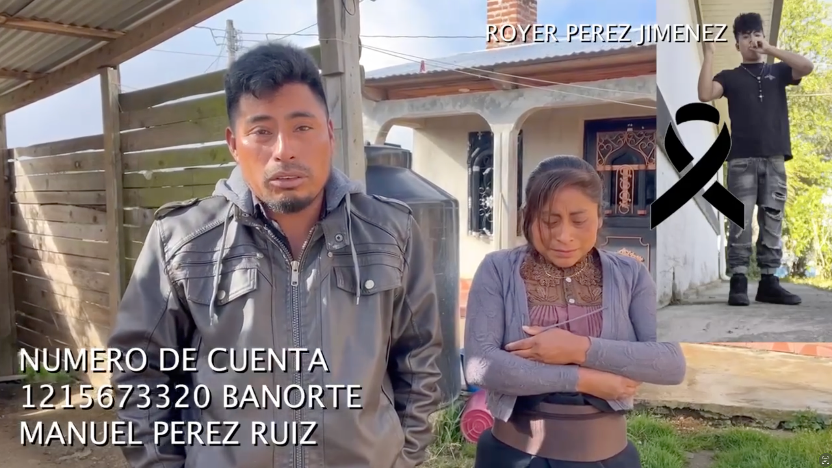 Family members speaking to a camera