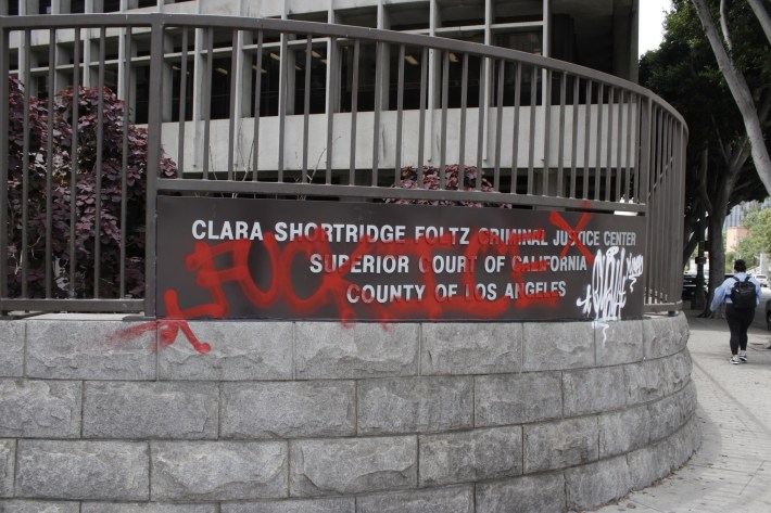 graffiti saying "FUCK ICE"