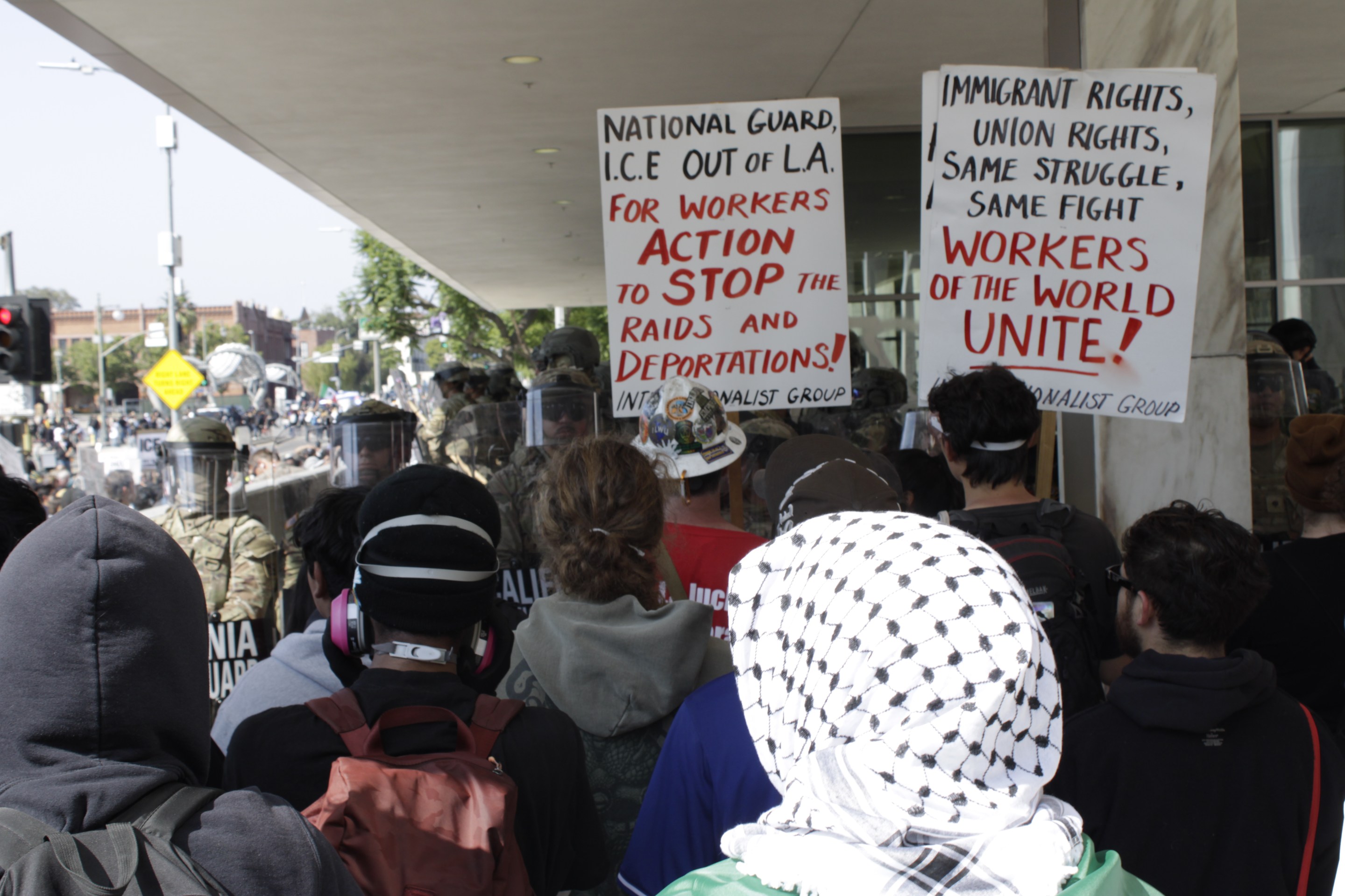 a crowd of protesters