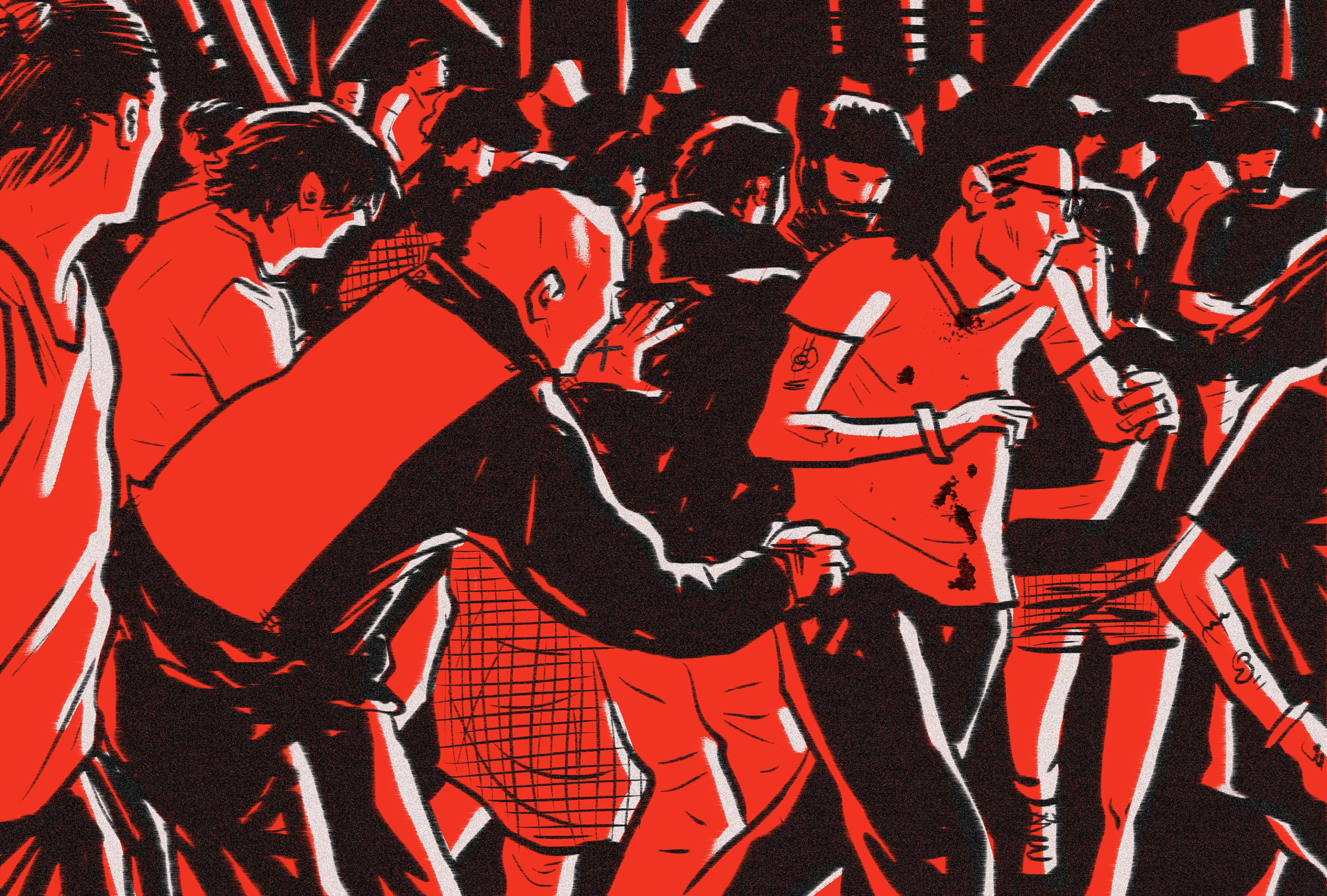 A Noma mosh pit. Art by Ivan Ehlers for L.A. TACO.