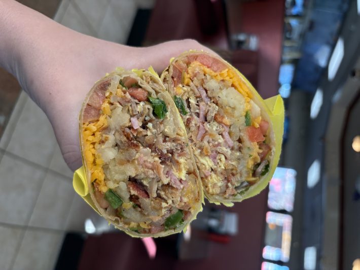 a cross-cut of a burrito