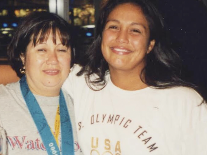 two women pose together