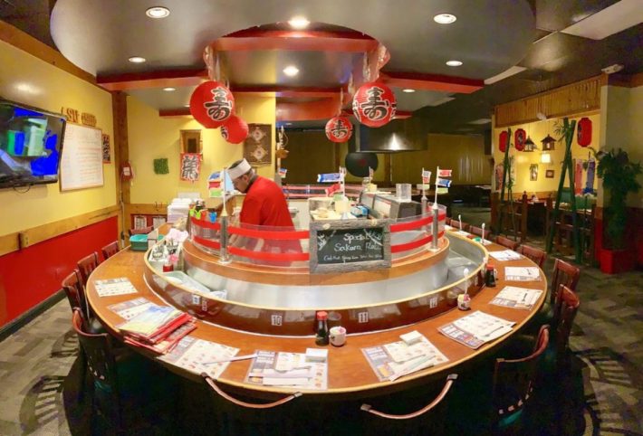 the interior of a Japanese restaurant