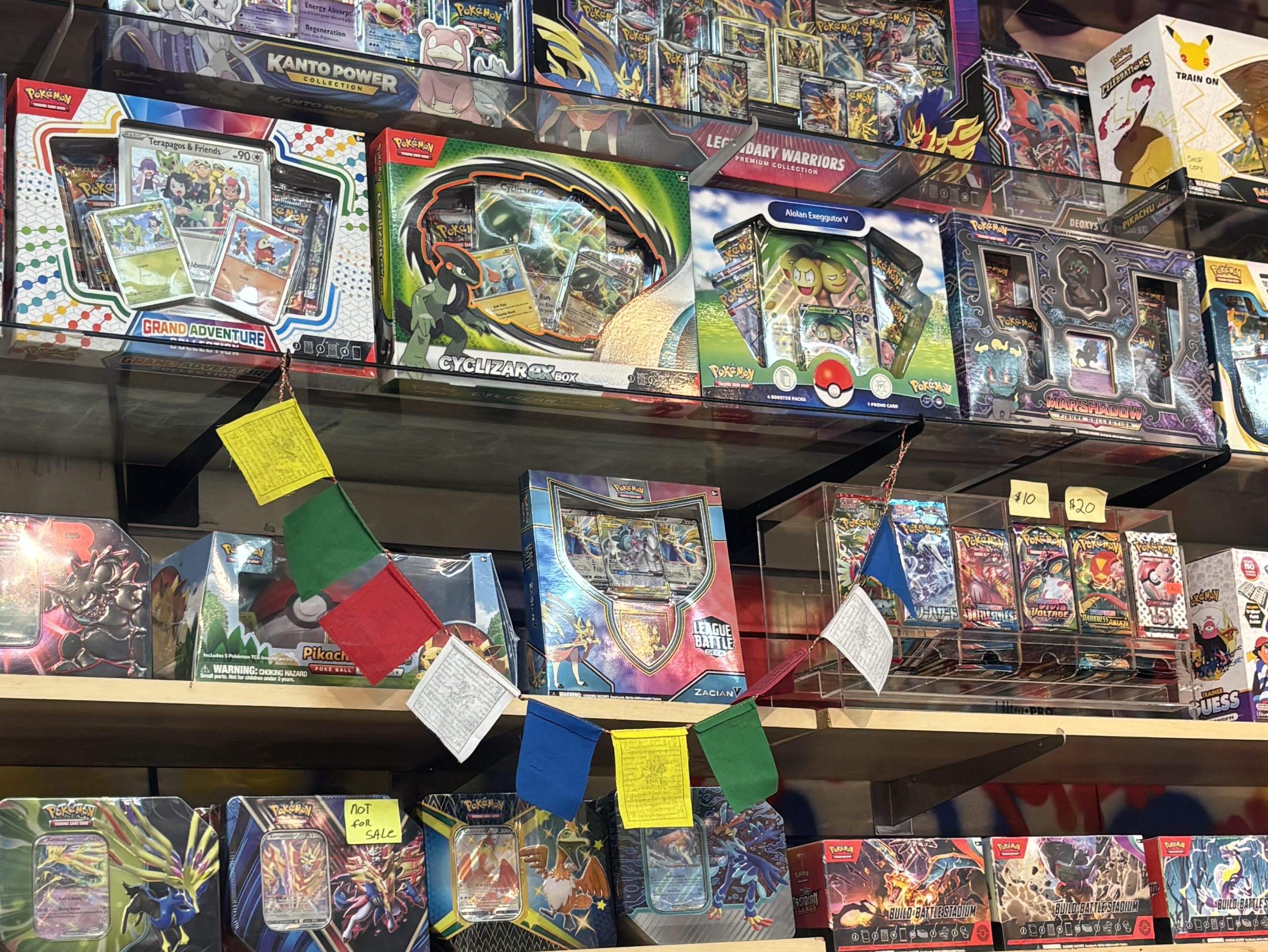 store shelves with trading cards