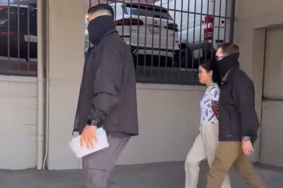 a woman kidnapped by two men