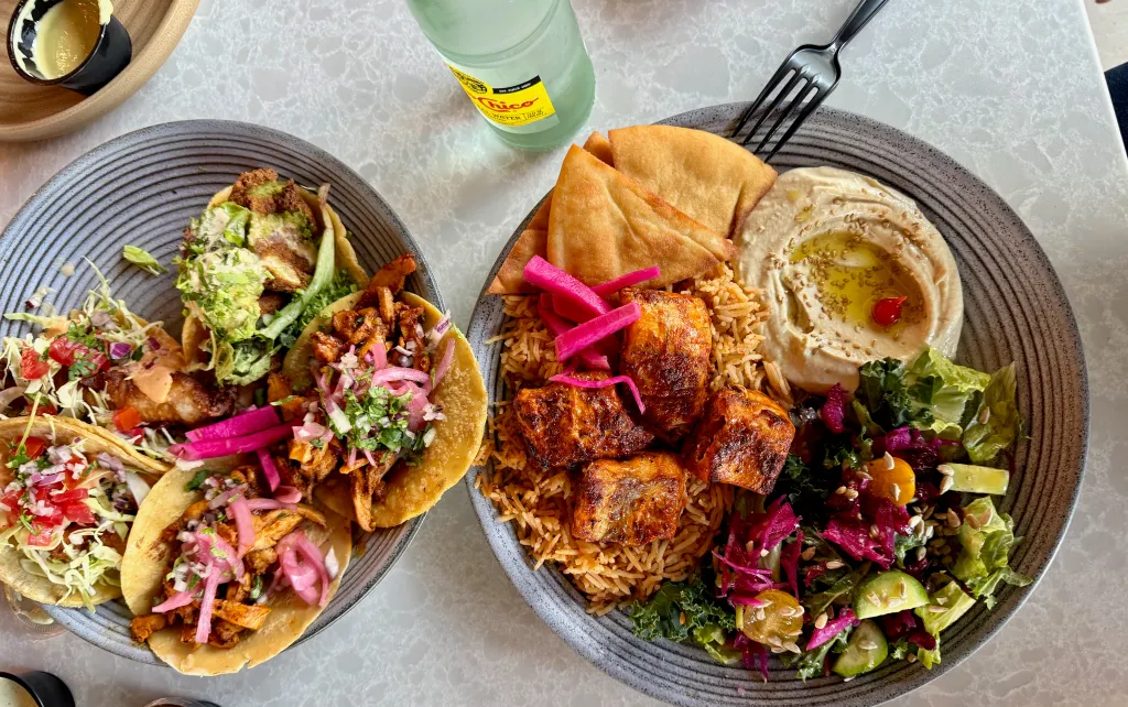 Almaya's tacos on a plate.