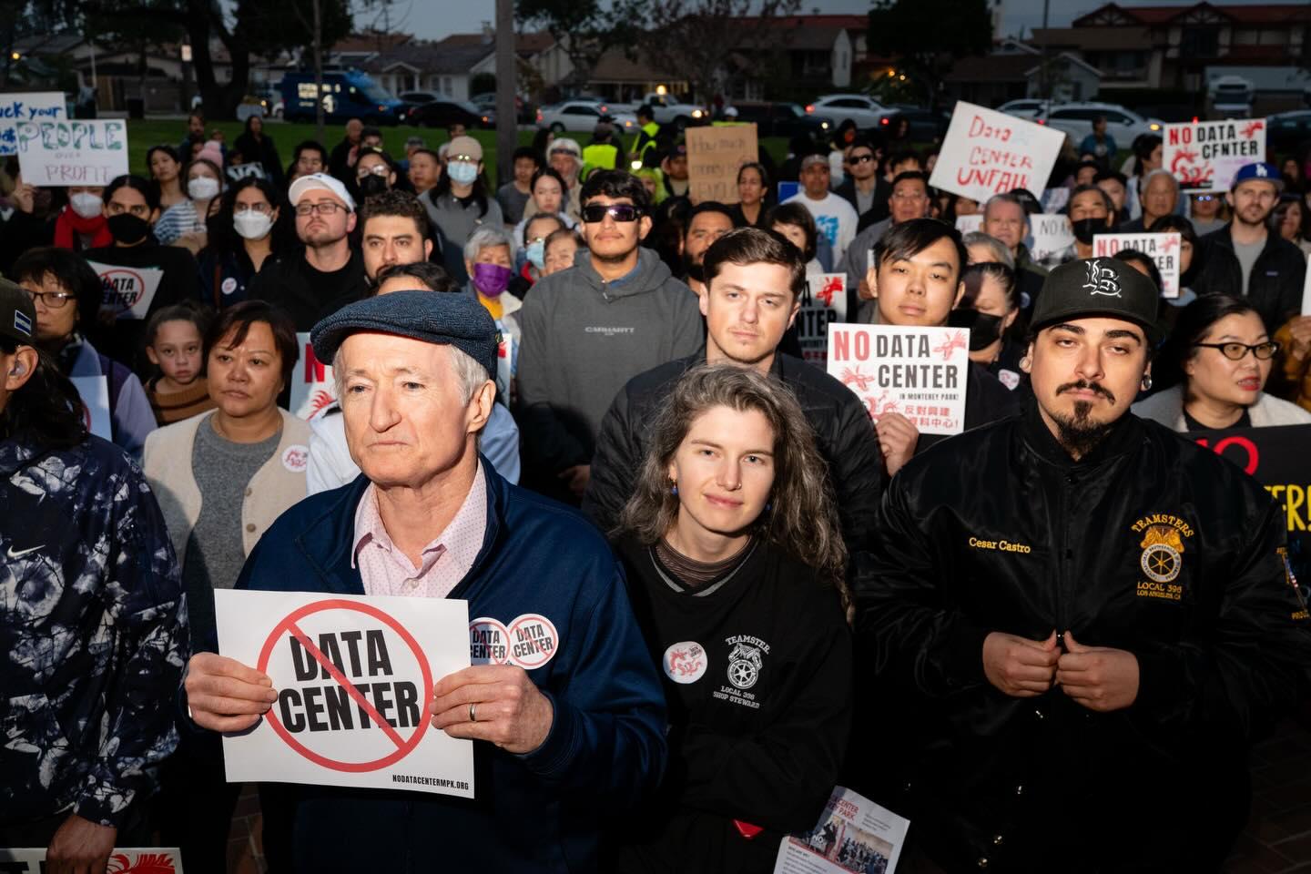 a crowd of protestors