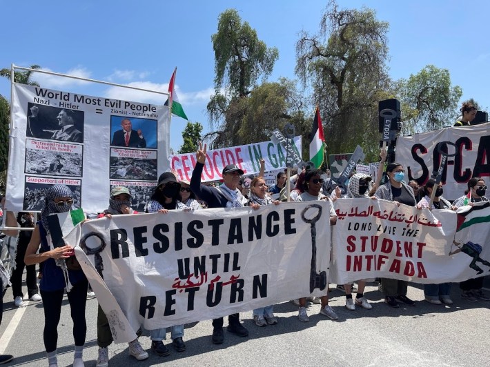 images from a protest in support of Gaza and Palestine