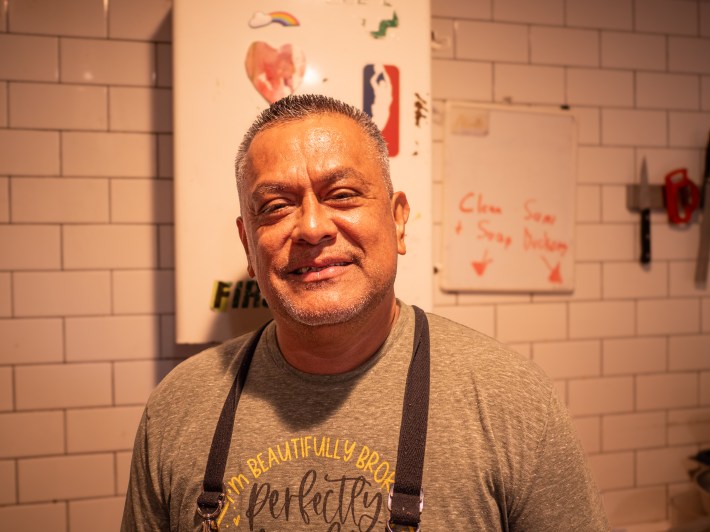 a man with an apron on