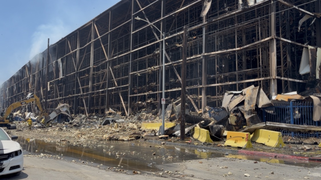 a burnt building