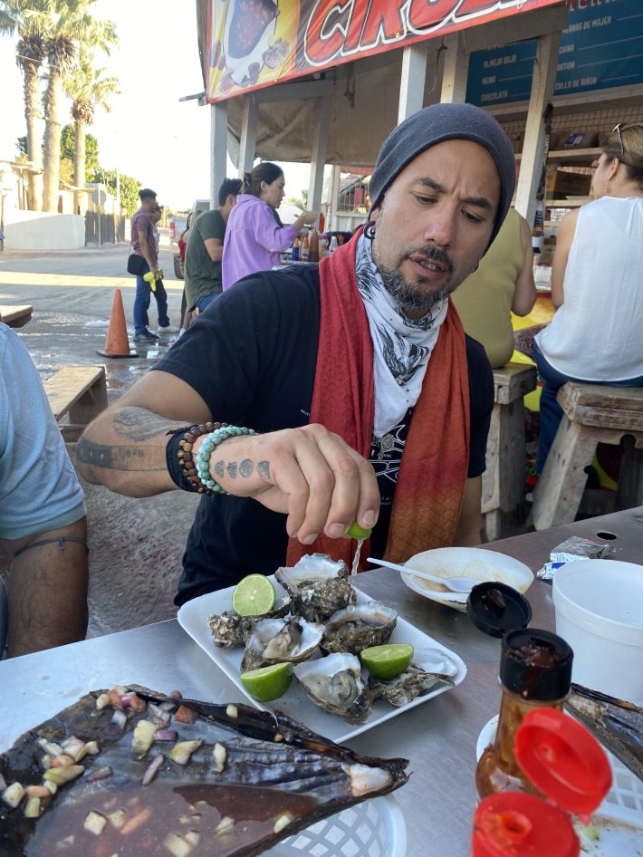 Josh Gil having some mariscos in Sonora.