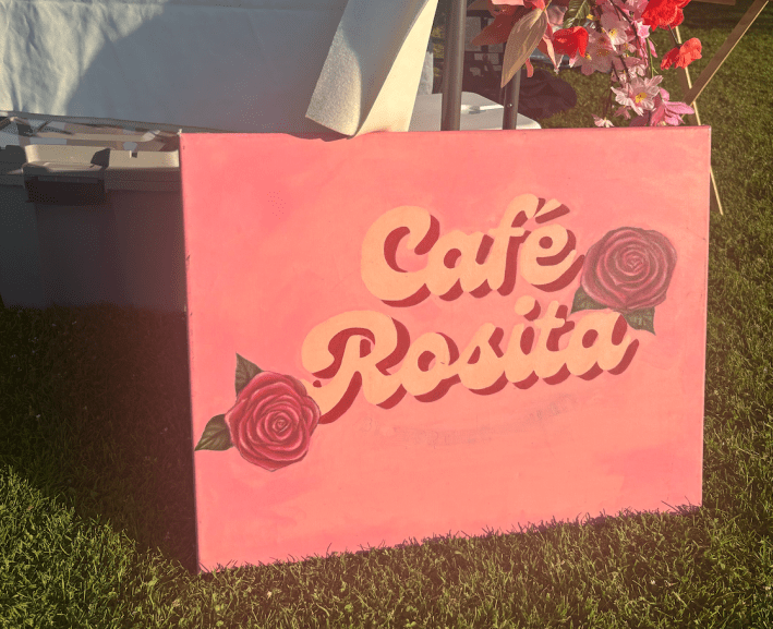 pink signage saying "Cafe Rosita"
