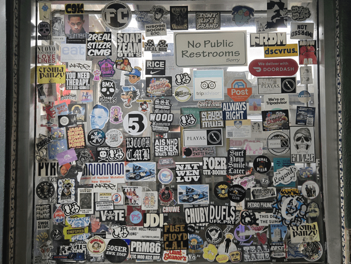 Stickers on a window