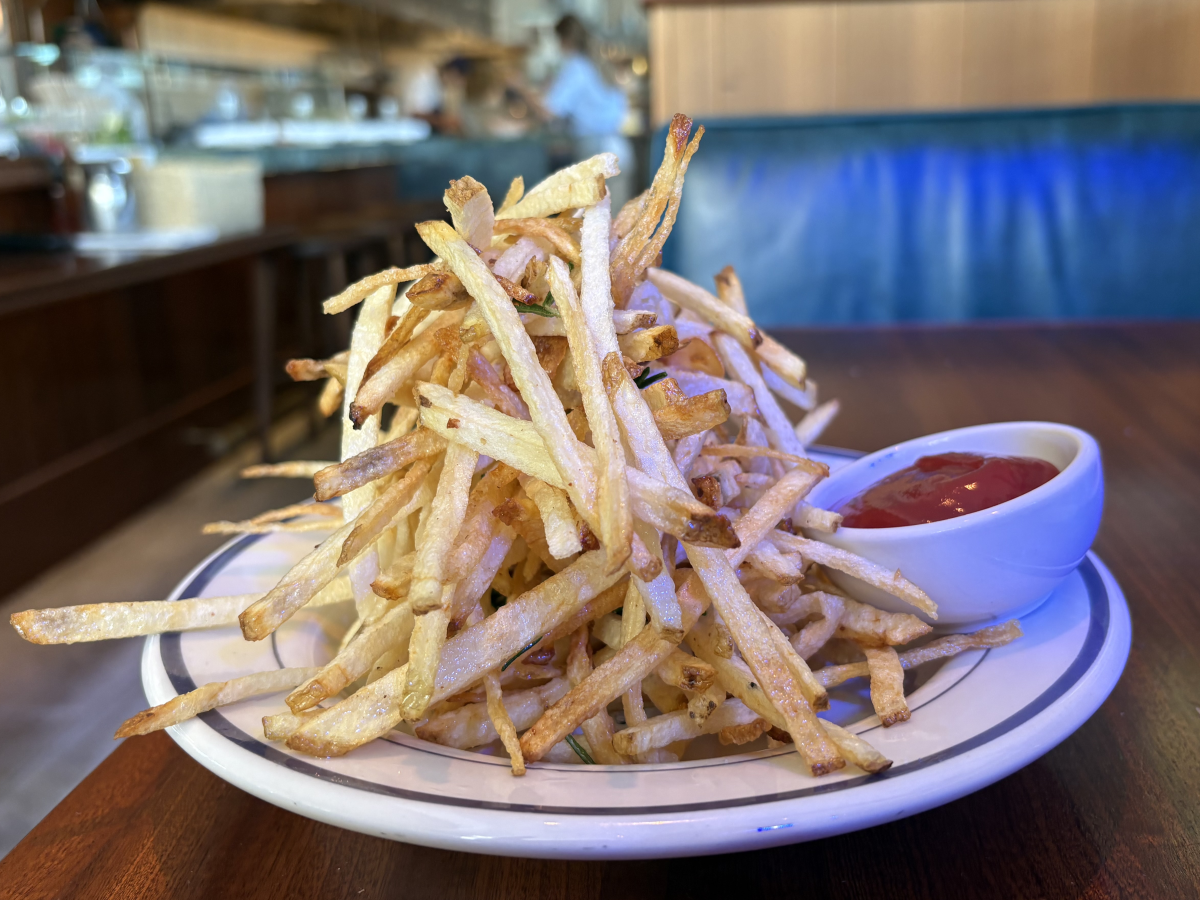 a pile of shoestring fries