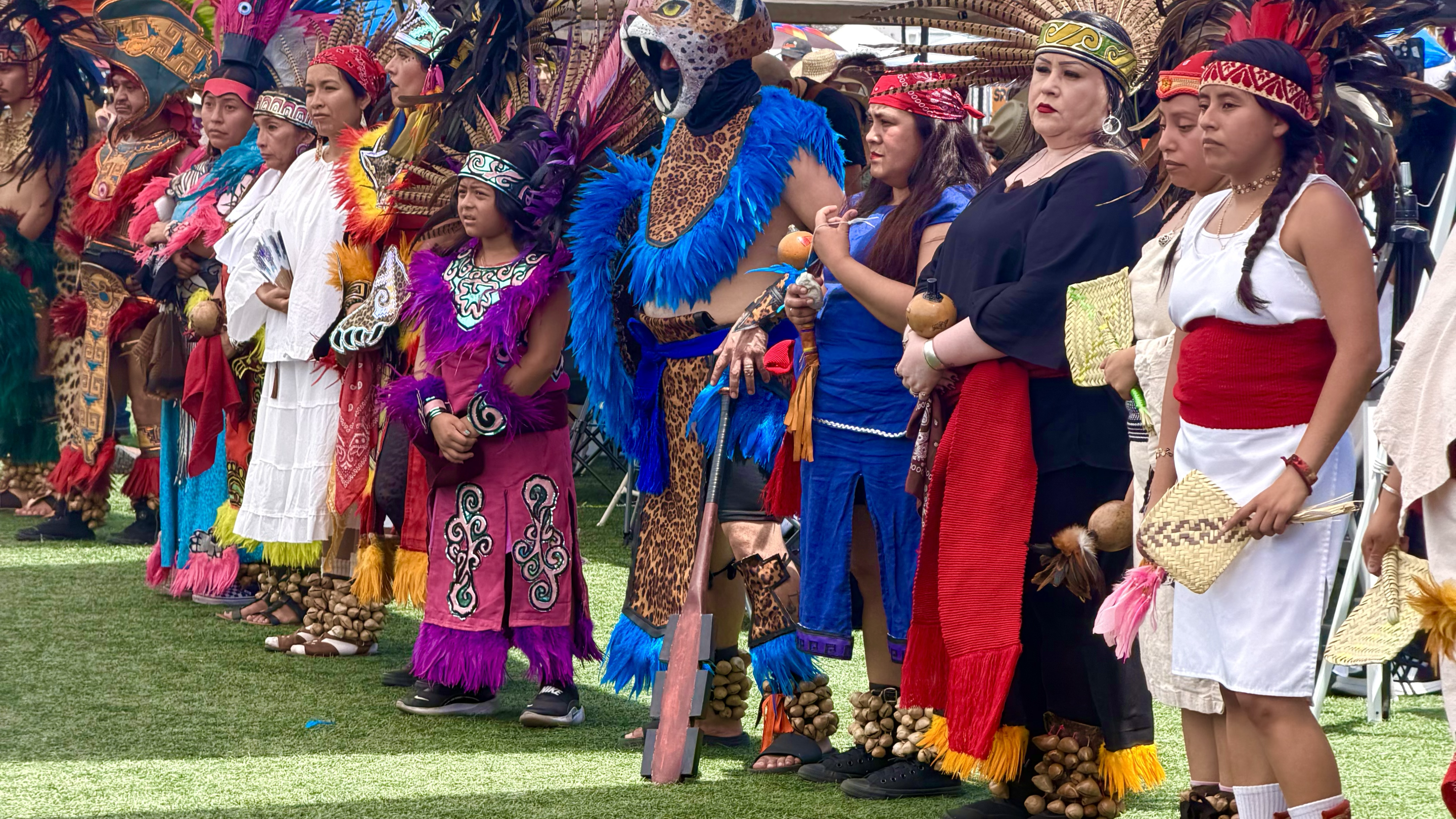 powwow dancers lining up during Grand Entry